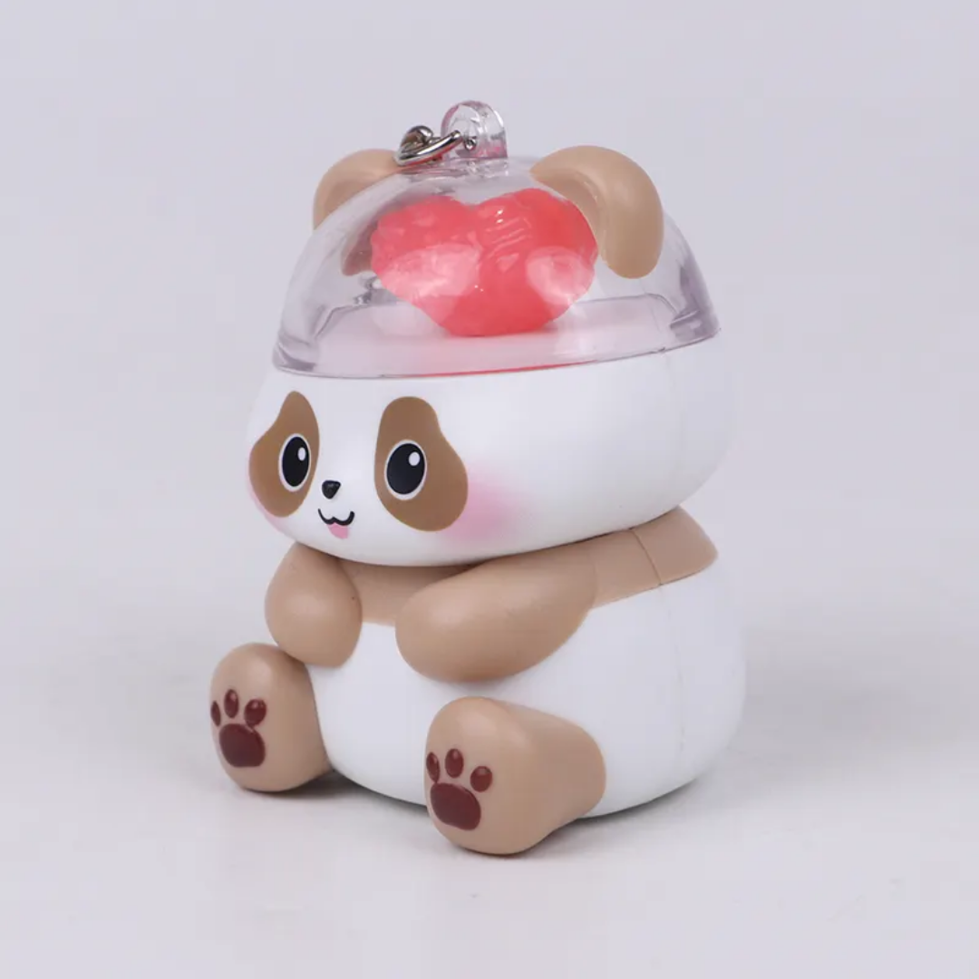 Mini Love Panda Light Keychain - Brown