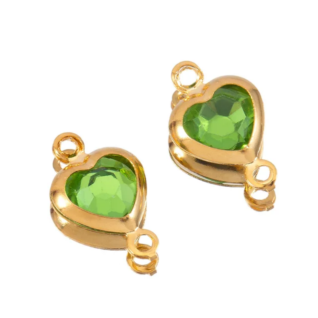 ZC Heart Connector Charm - 18k Gold PVD Plated Stainless Steel- Anti Tarnish  - 1 Piece