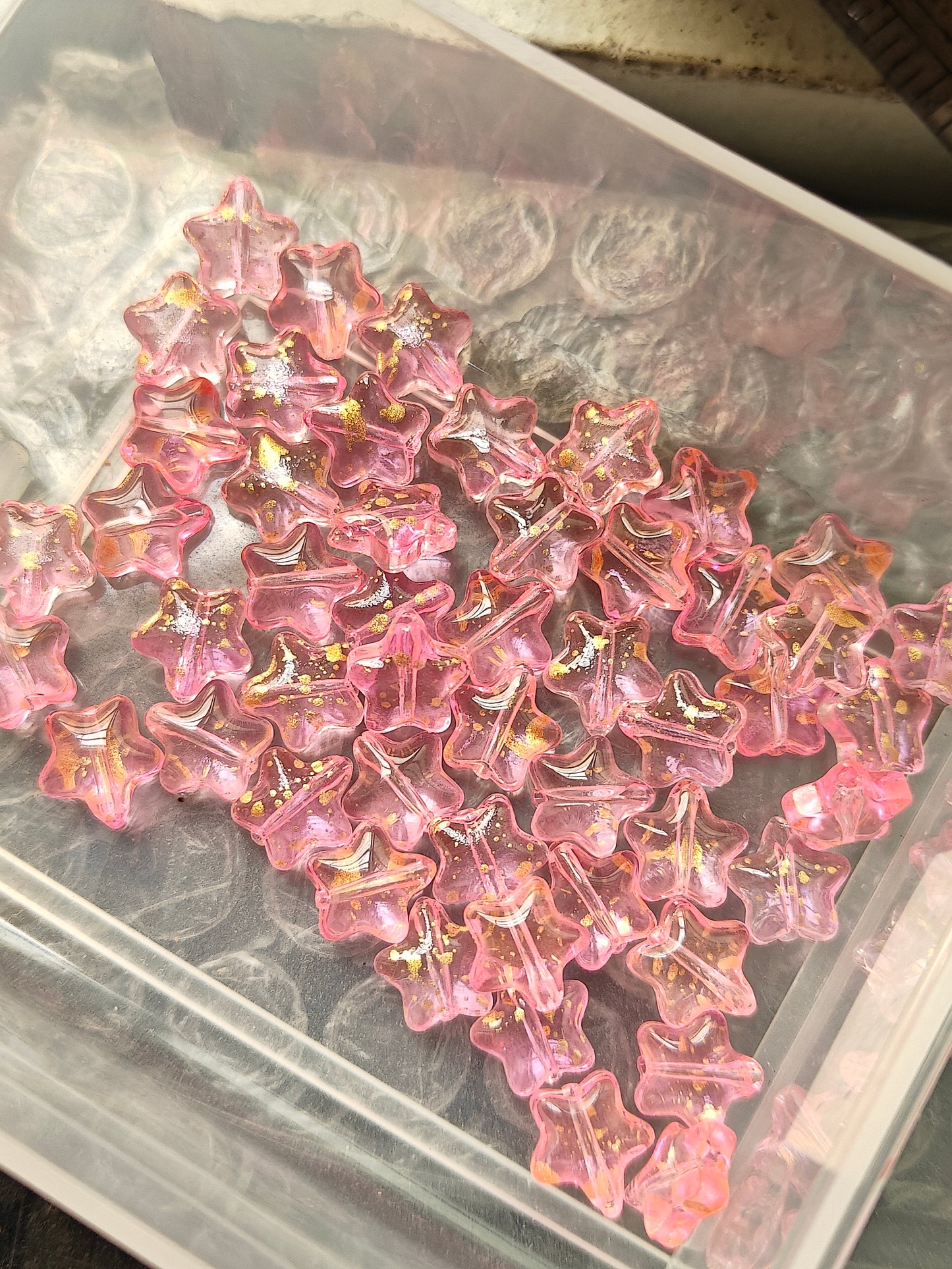 Star Bead - D.Pink Gold 8*8mm - 1 Piece