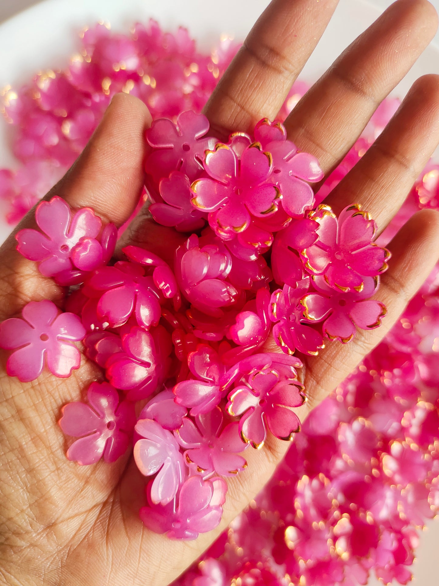 Acrylic Flowers Dark Pink - 20g