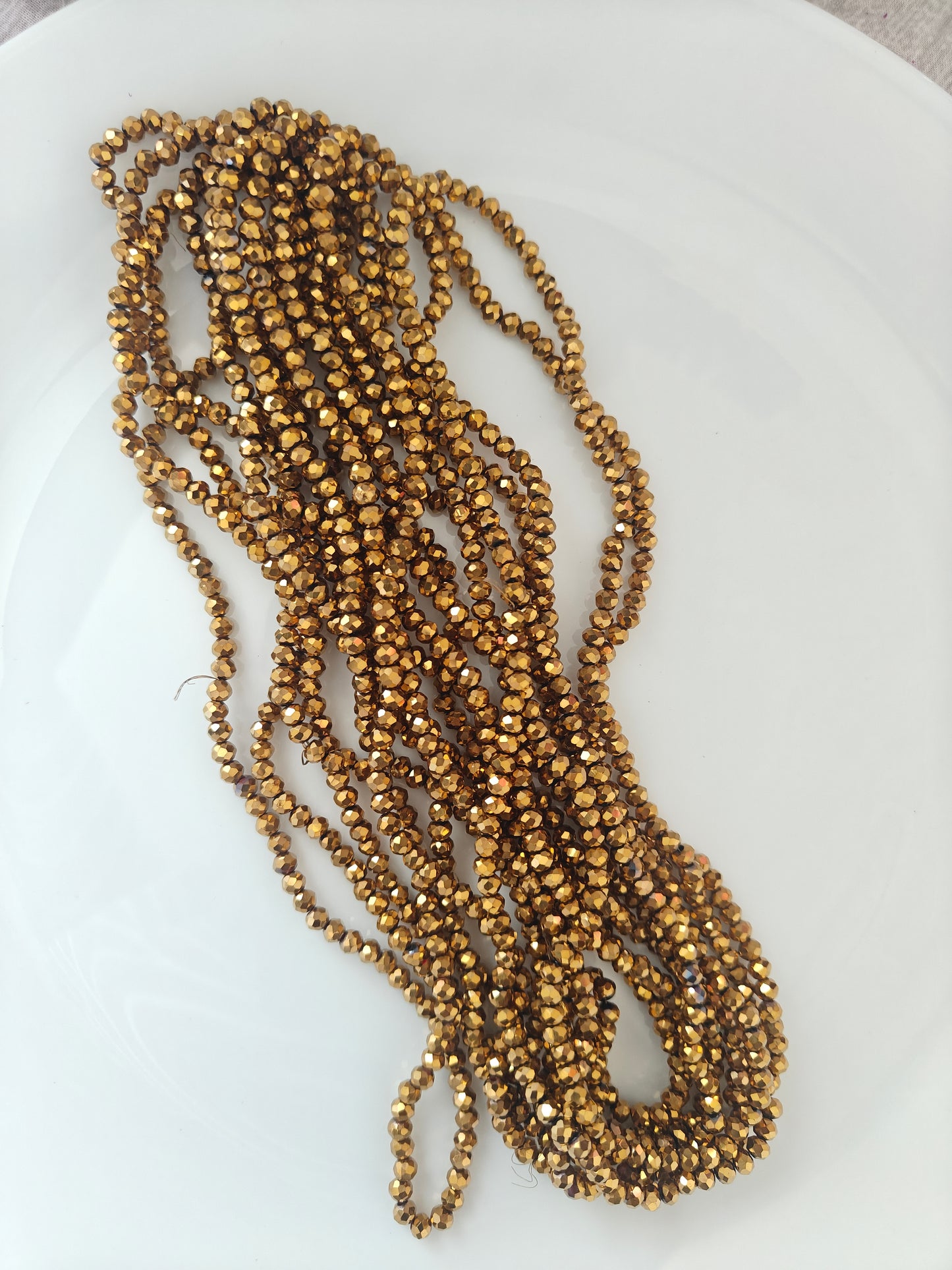 4mm Crystal Beads Gold