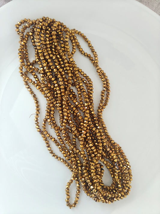 4mm Crystal Beads Gold