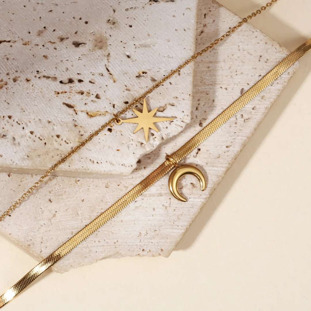 Sun and Moon Double Layer Chain