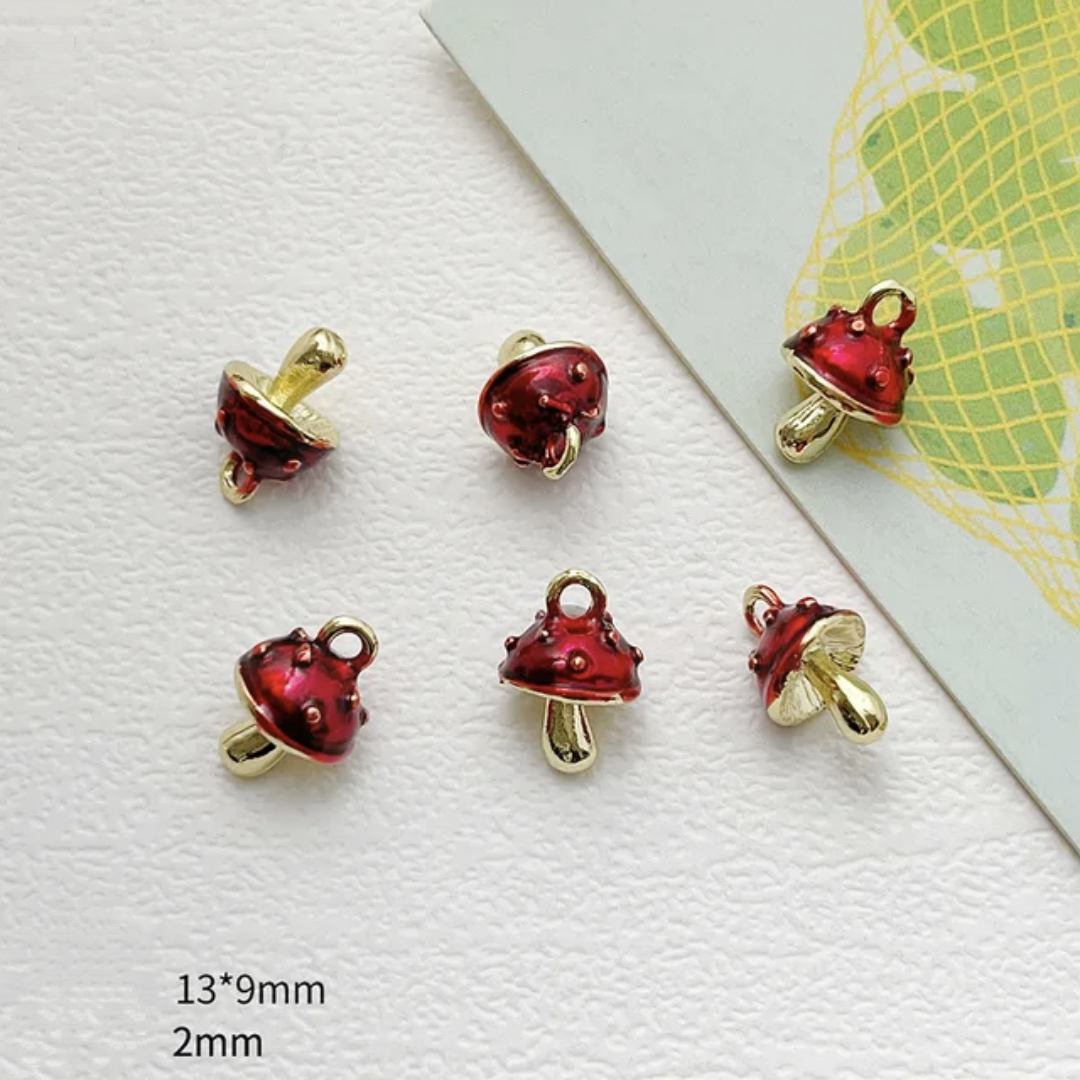 Mushroom 14k Gold Plated Charm - 1 Piece - Anti Tarnish