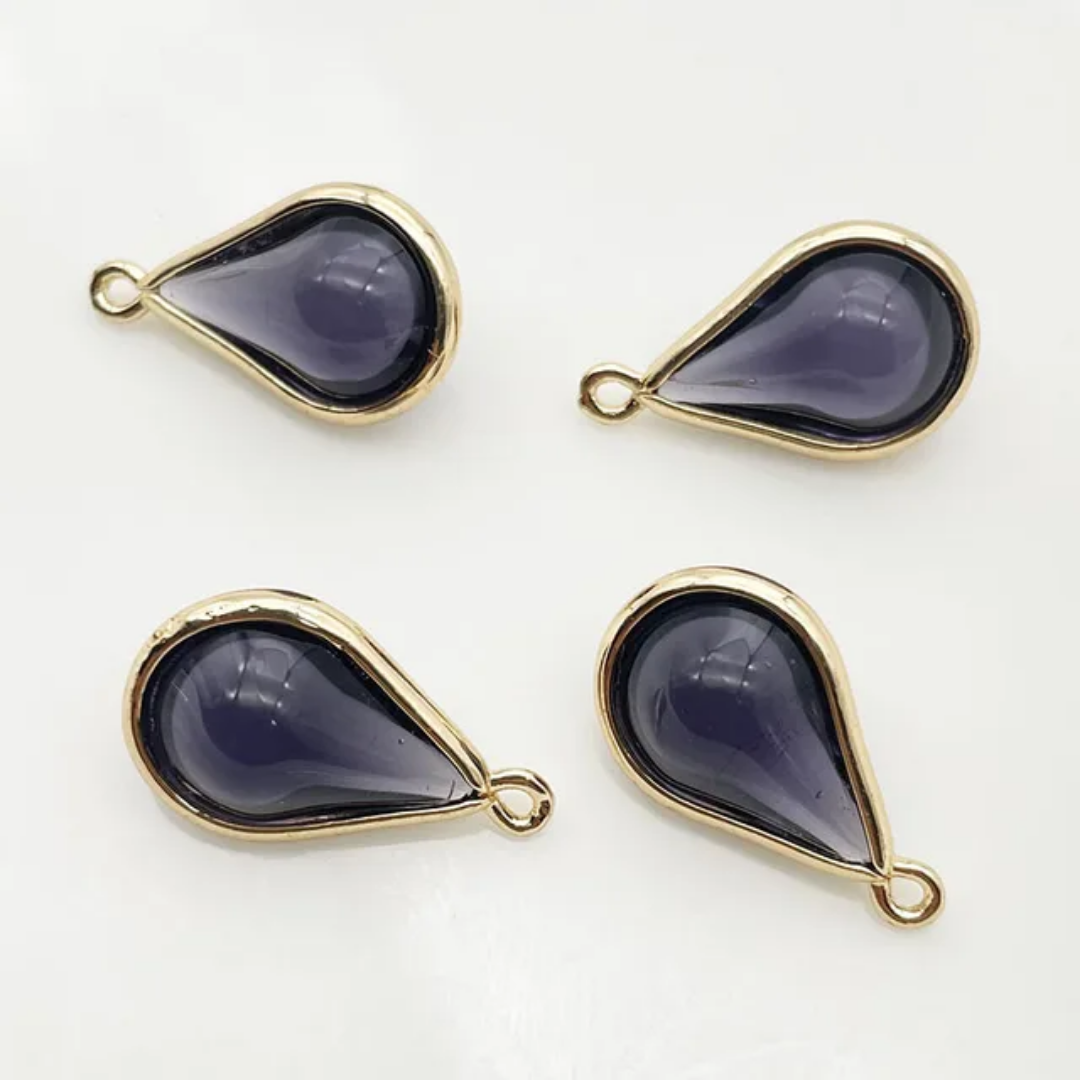 3D Droplet Charm 18*10mm 14k Gold Plated - 1 Piece