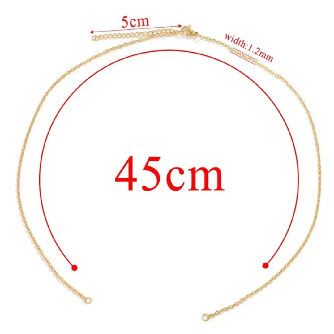 18k Gold PVD Plated Stainless Steel Double Loop Dainty Chain (Anti Tarnish) - 1 Piece