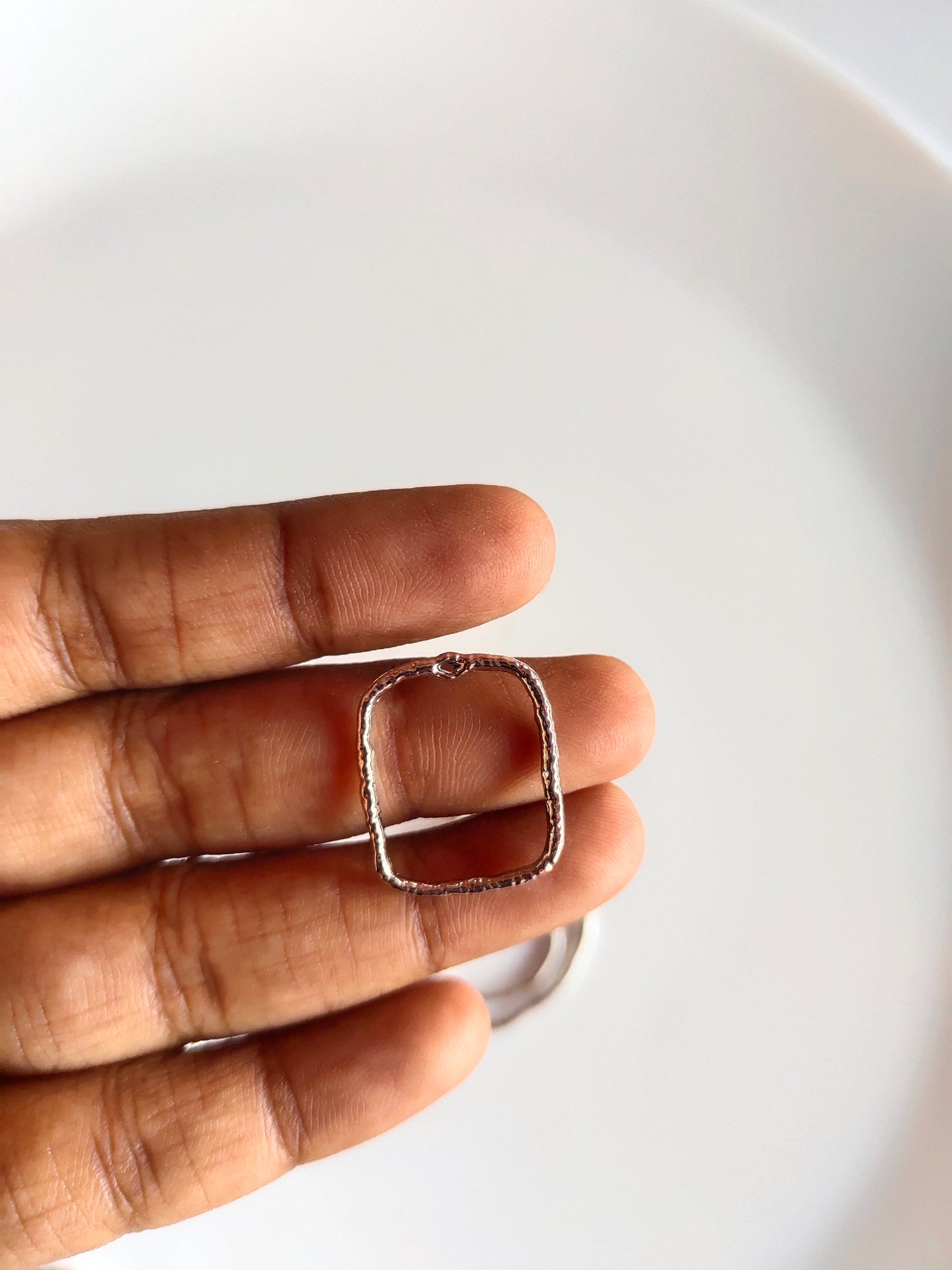 Silver Geometric Open Bezel Set - 1 Set