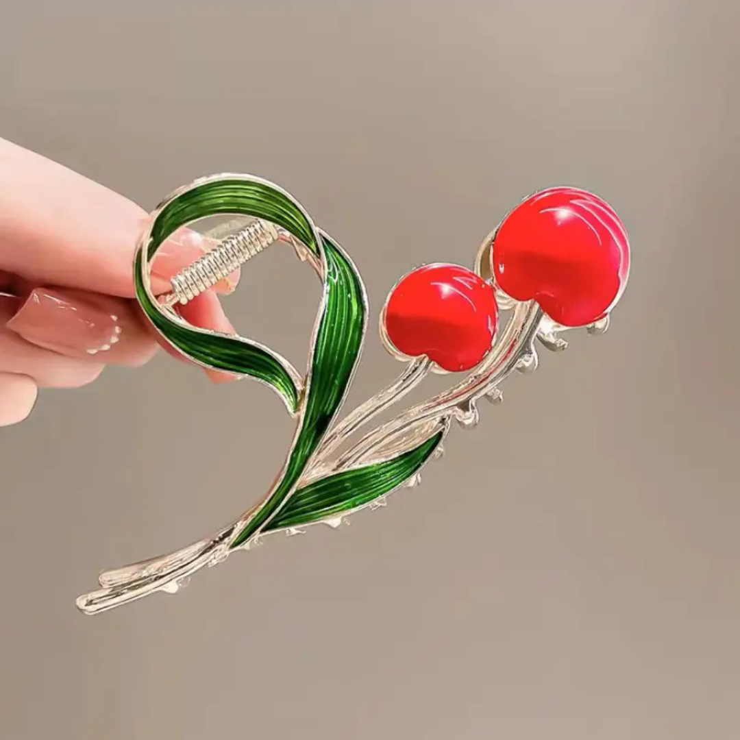 Cherry Metal Claw Clip