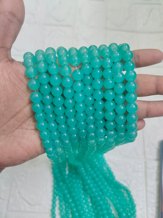 Jelly Beads 8mm Green - approx. 100 beads