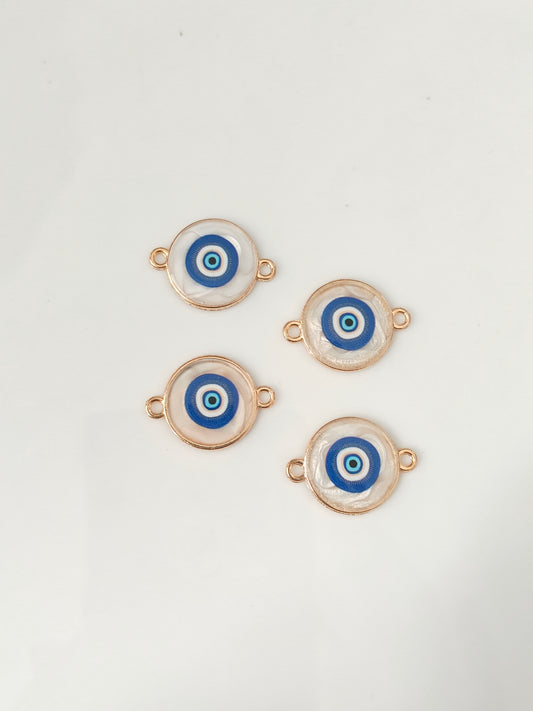 Round Evil Eye Connector Charm - 1 Piece