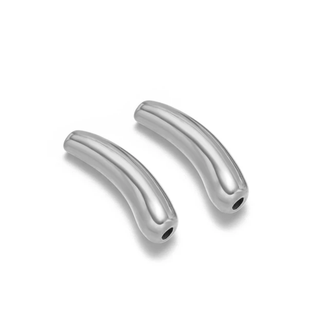 Stainless Steel Curvy Pendant Charm - 1 Piece