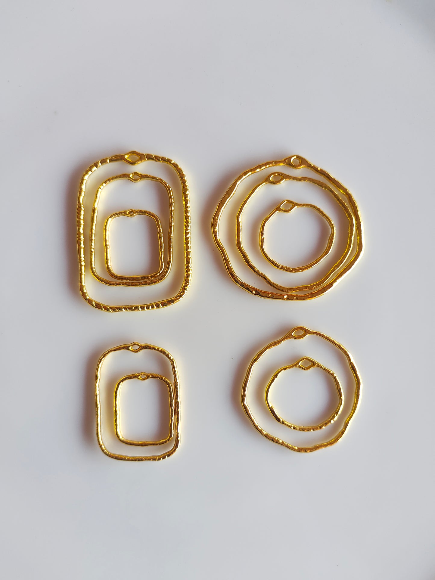 Gold Geometric Open Bezel Set - 1 Set