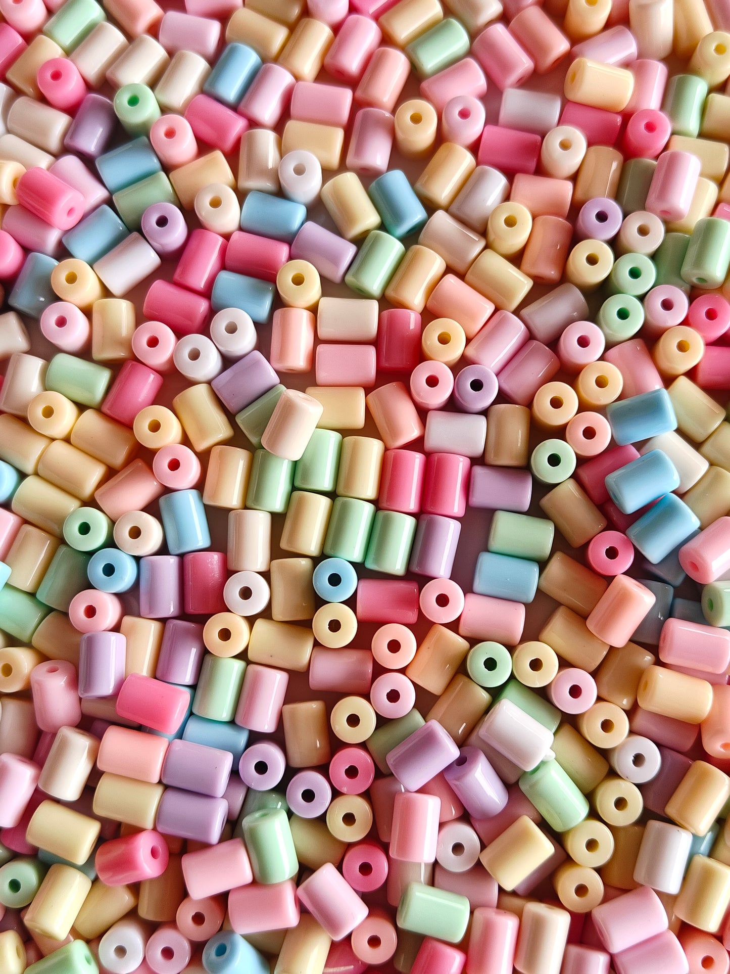 Acrylic Pastel Tube Spacer Beads - 20g