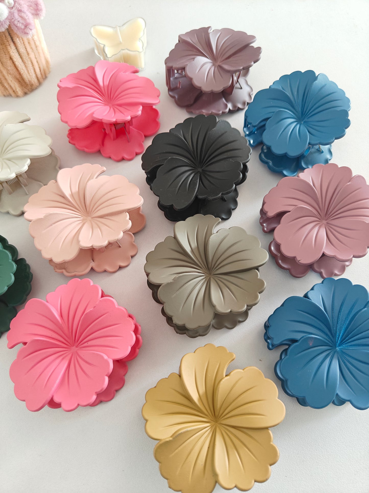 Matte Hibiscus Claw Clips - Big Size