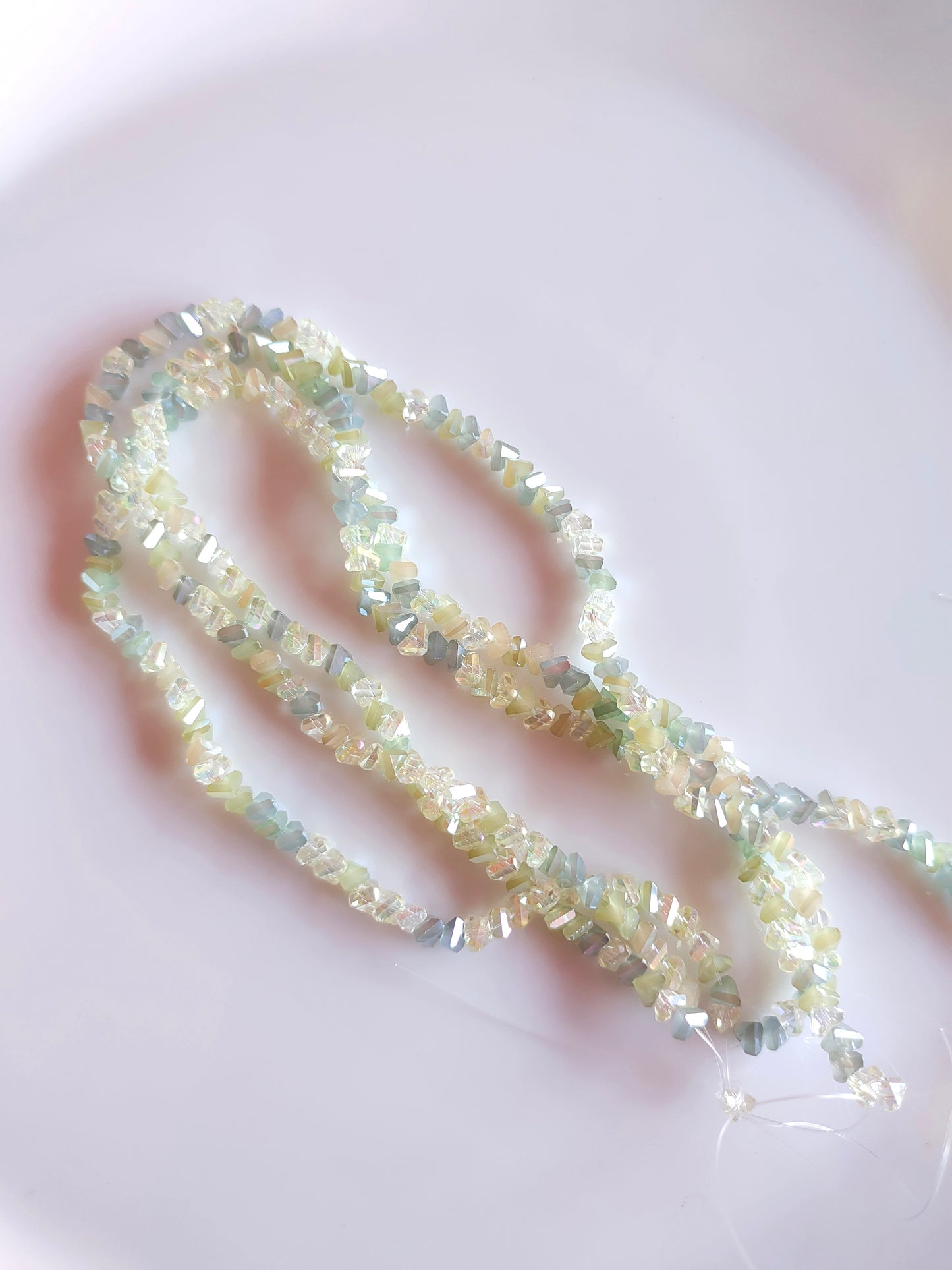 Premium Pale Green Triangle Crystal Beads