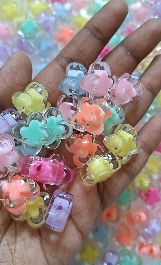 Clover Acrylic Beads - 20gms (approx. 10-12 pieces)