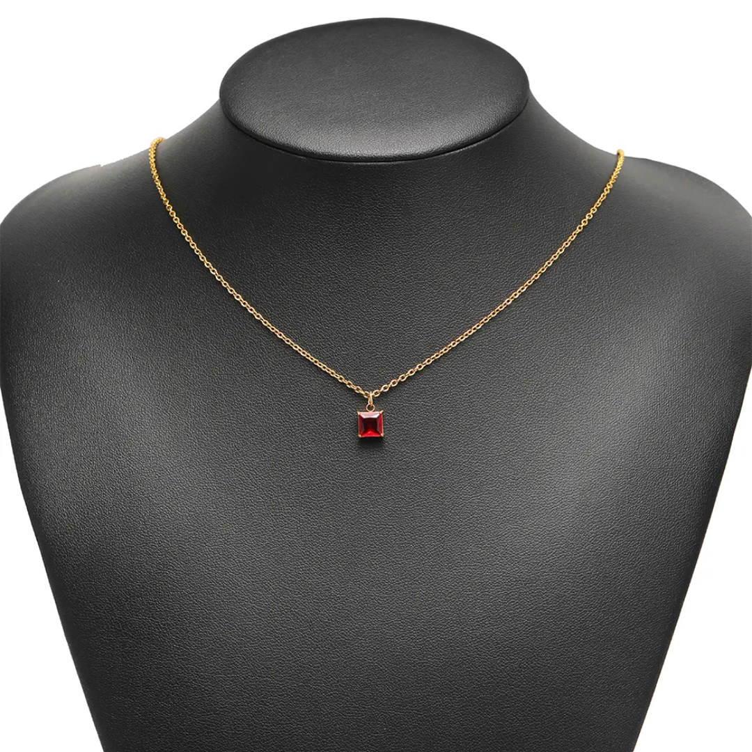 Square Stone SS 18k Gold PVD Plated Charm - 1 Piece