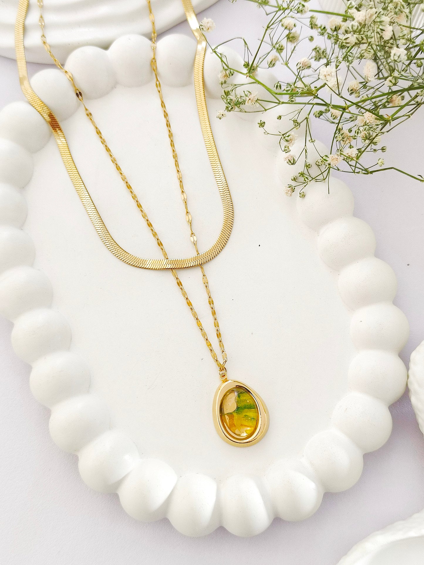 Spring Dewdrop Layered Necklace