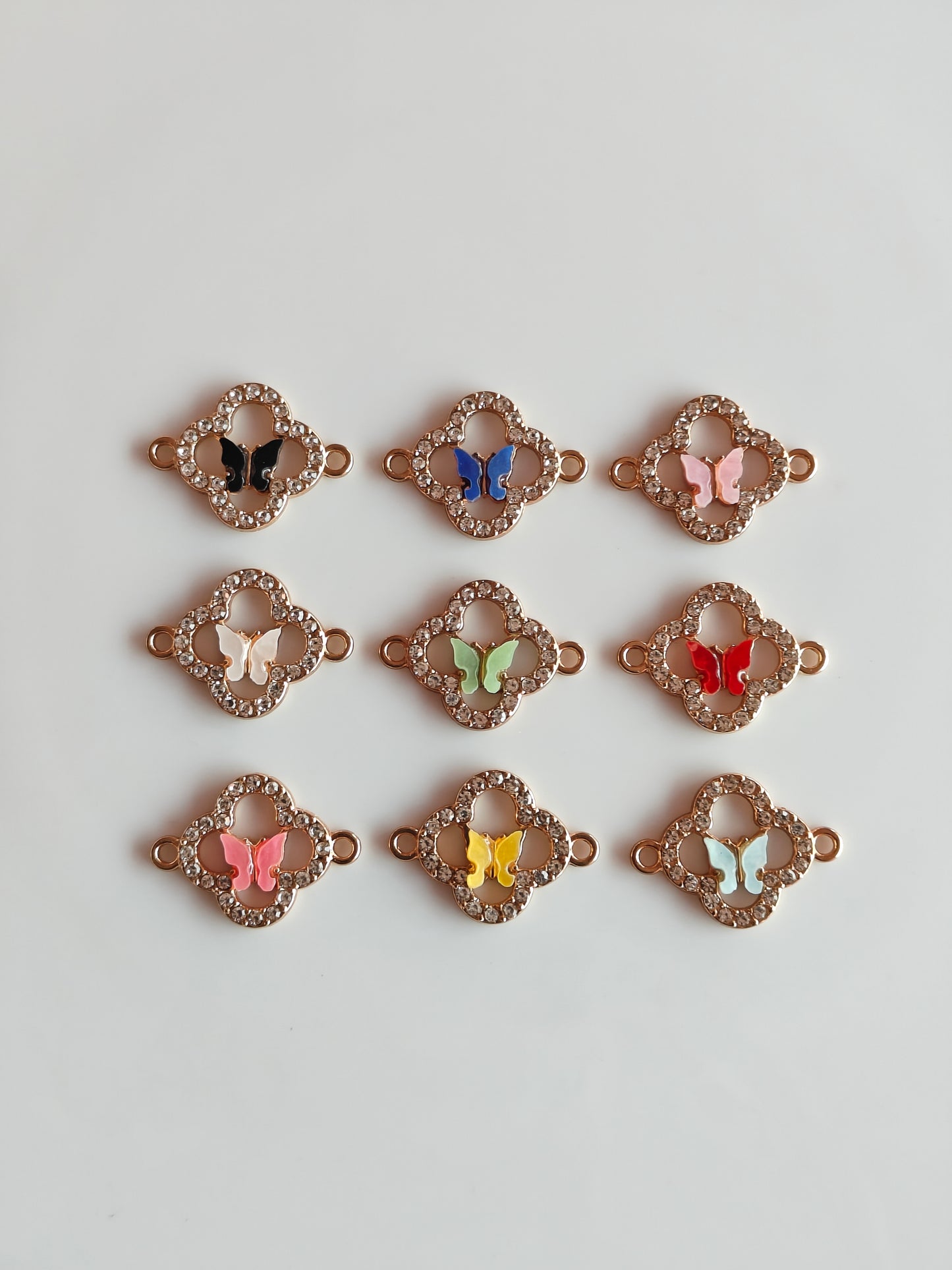 Stone Clover Butterfly Charm - 1 Piece