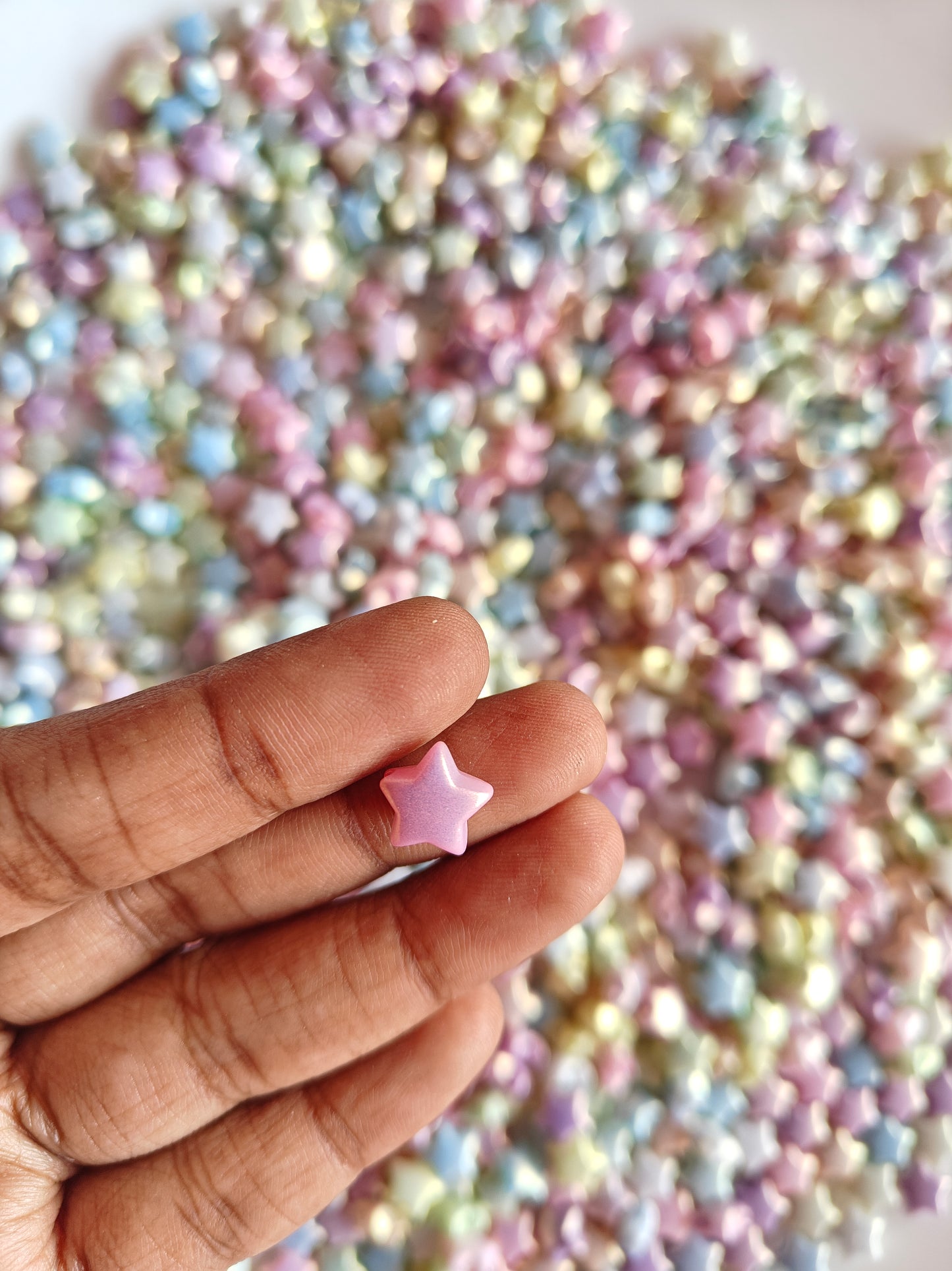 Multicolor Metallic Star Spacer Beads - 20g