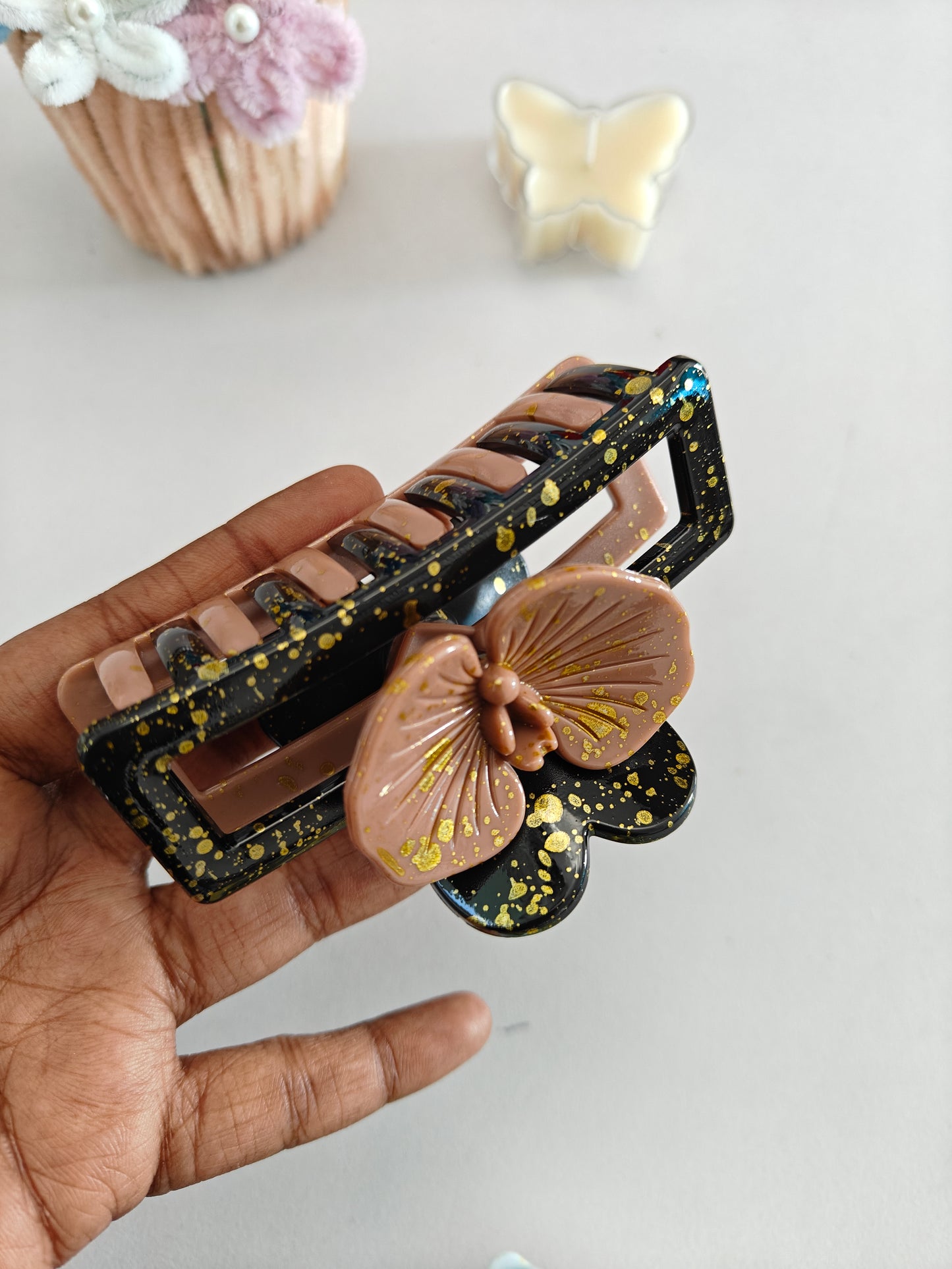 Dual Shade Orchid Claw Clips