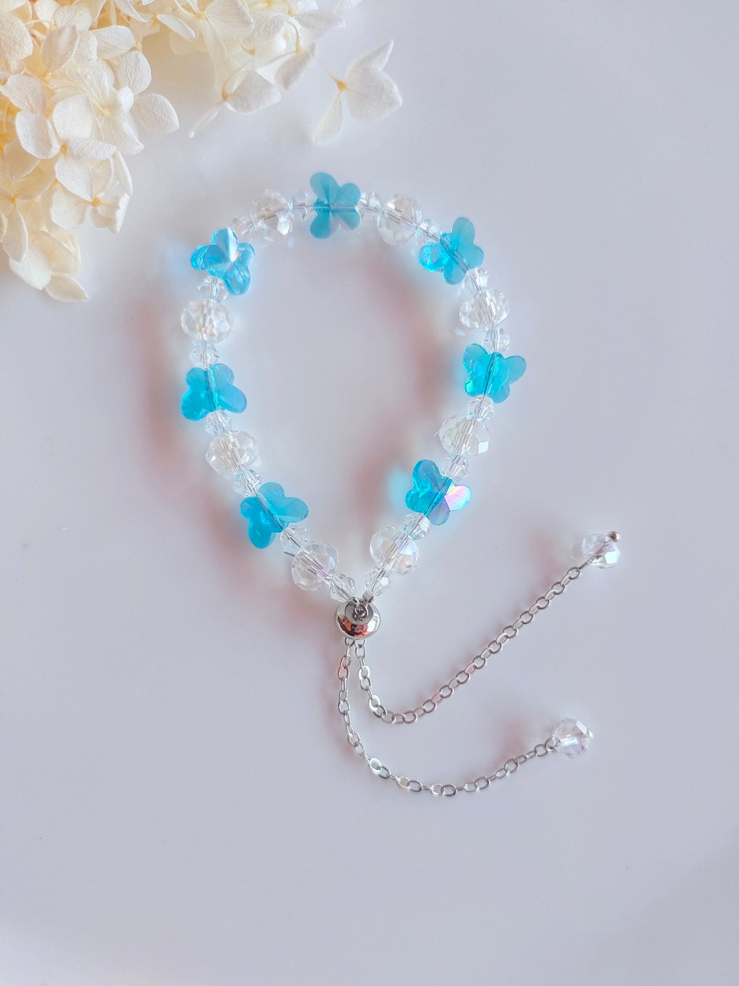 Crystal Butterfly Bracelet - Blue
