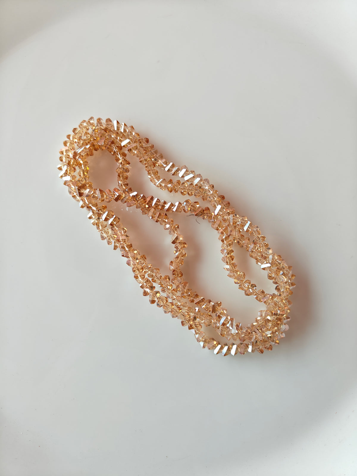 Premium Light Brown Triangle Crystal Beads