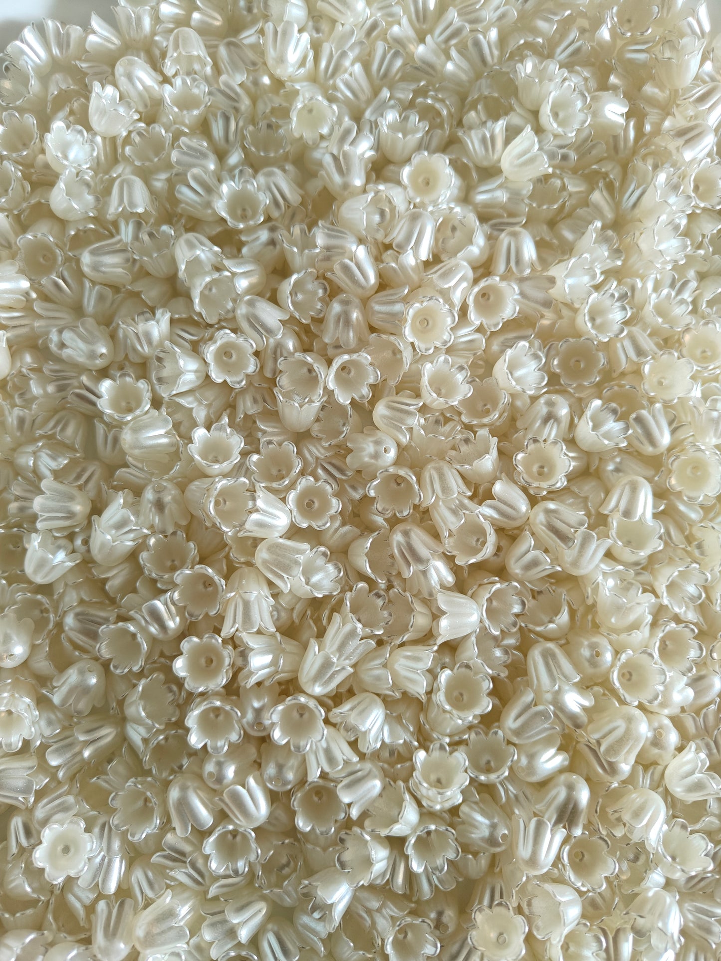 Off White Tulip Beads - 20 grams