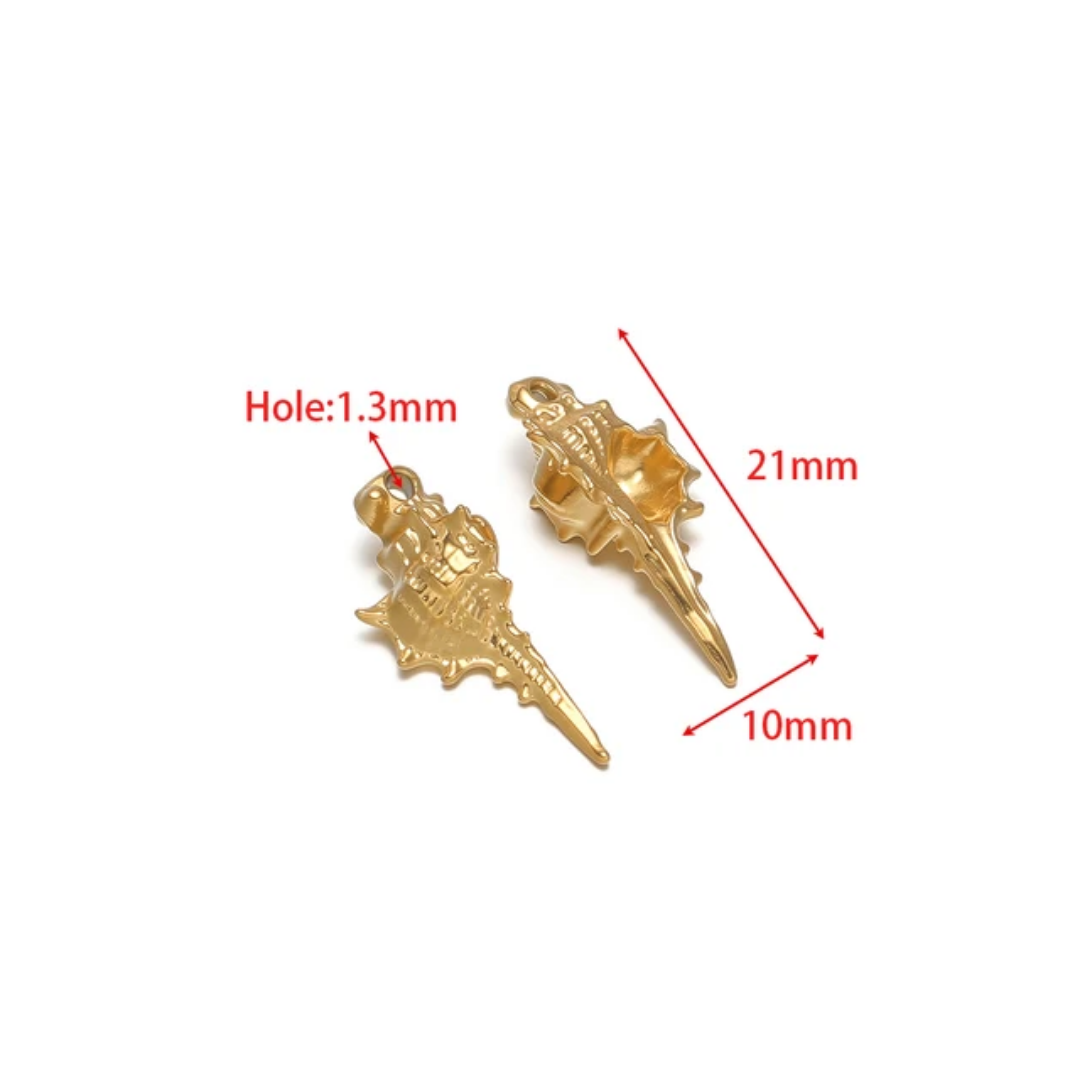 Spiny Conch SS 18k Gold PVD Plated Charm - 1 Piece