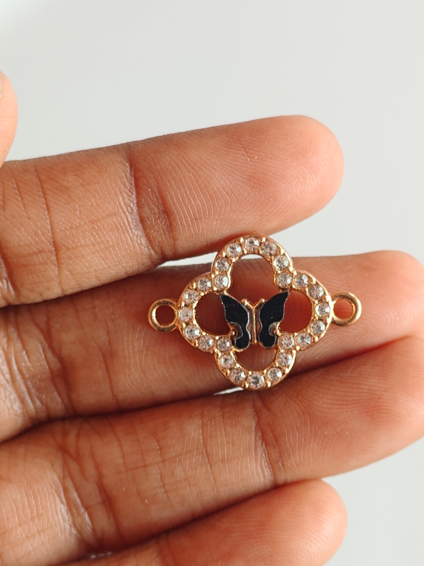 Stone Clover Butterfly Charm - 1 Piece
