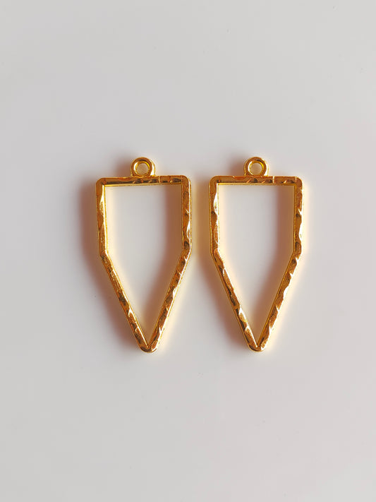 Gold Kite Hammered Bezel - 1 Piece