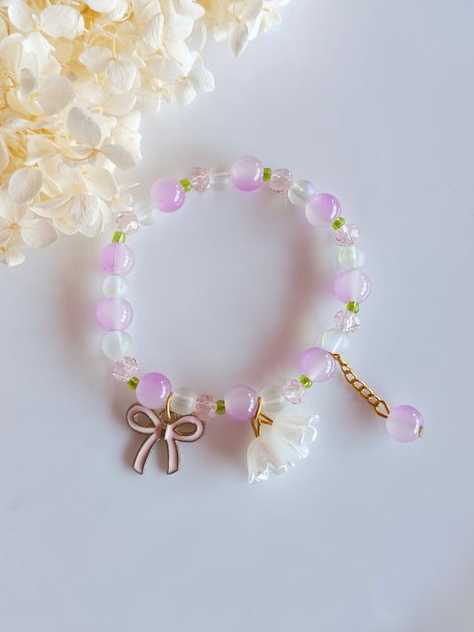 Blossom Charm Bracelet - Purple