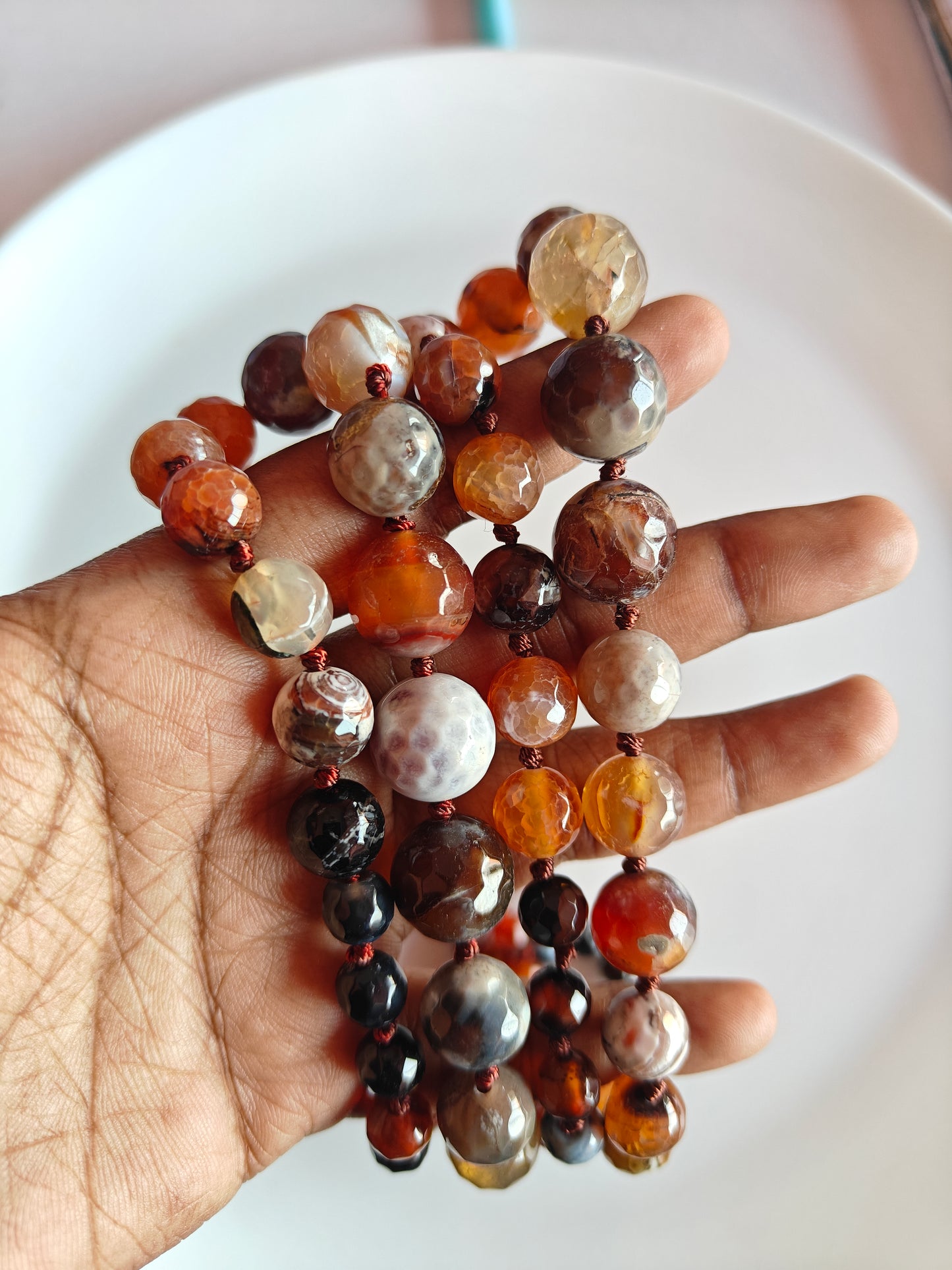 Brown Multi size Beads - 1 String