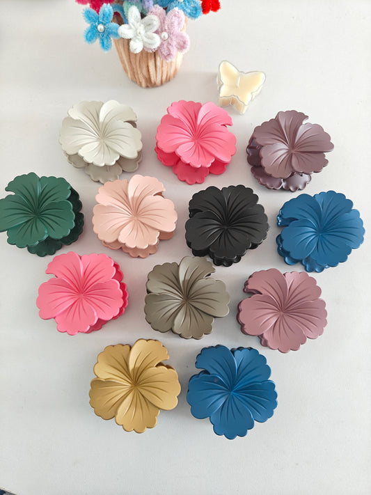 Matte Hibiscus Claw Clips - Big Size