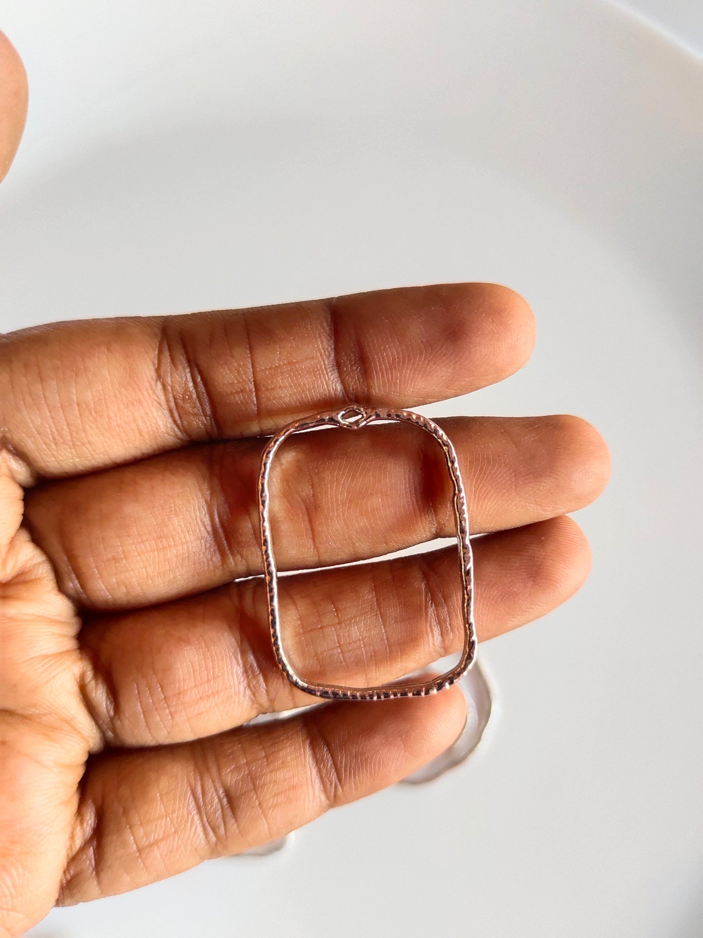 Silver Geometric Open Bezel Set - 1 Set