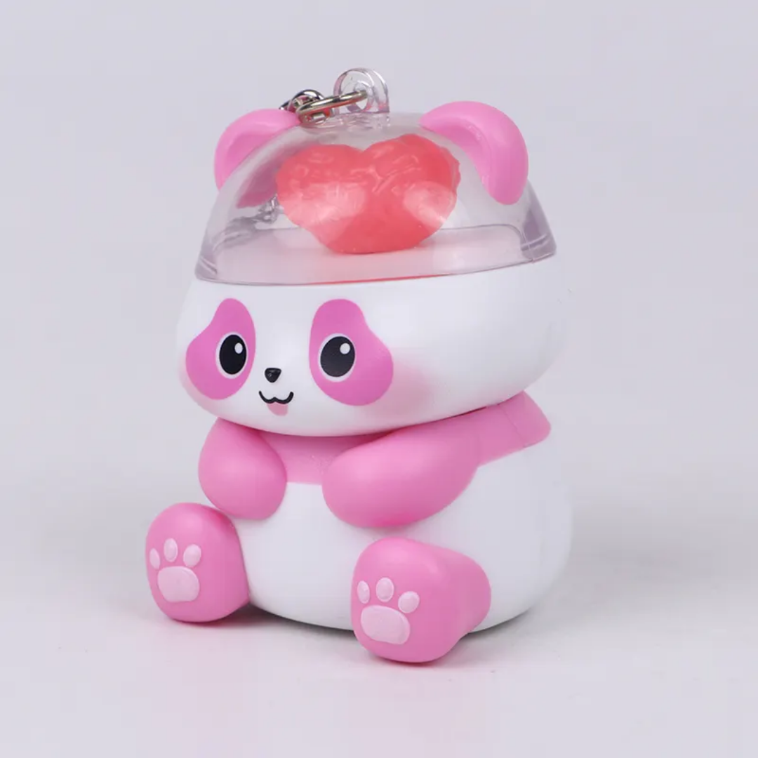 Mini Love Panda Light Keychain - Pink