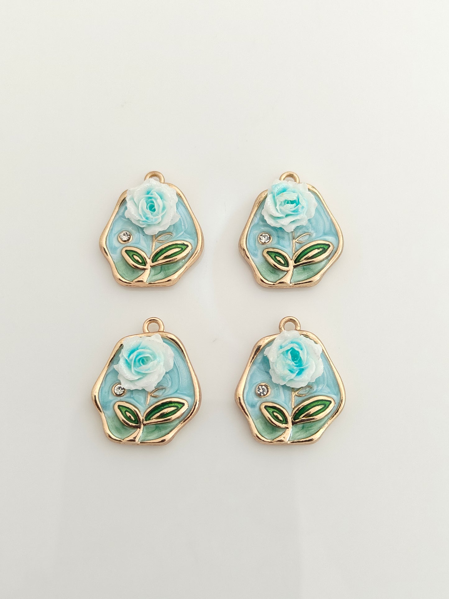 Blue Rose Charm - 1 Piece