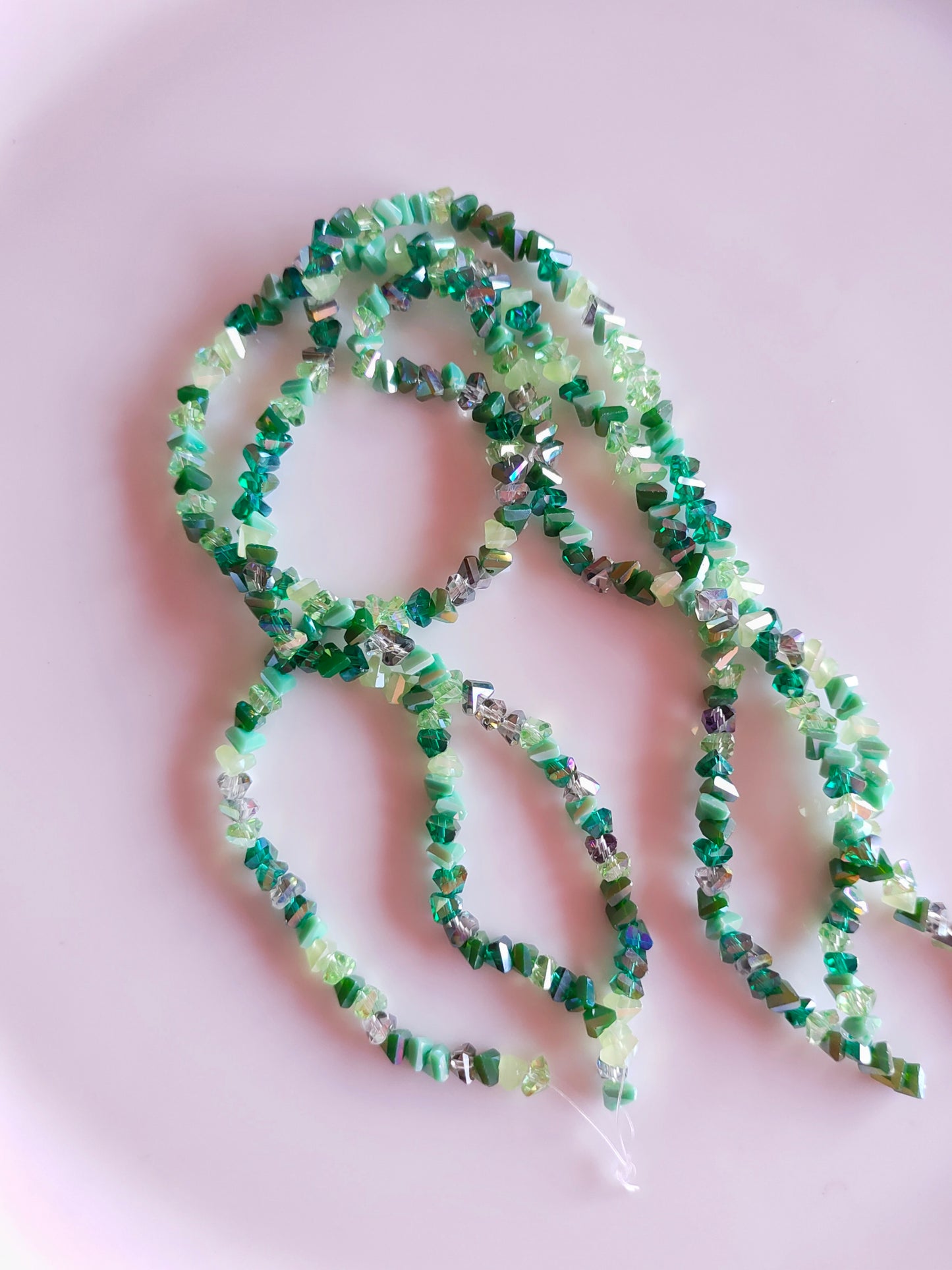 Premium Green Triangle Crystal Beads