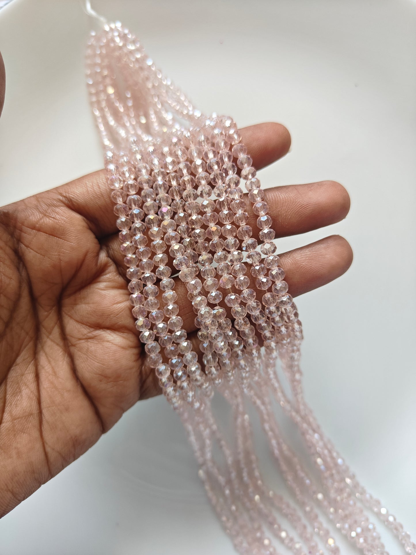 4mm Crystal Beads Blush Pink