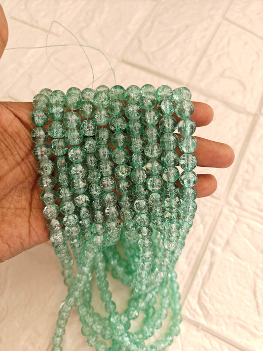 Single Shade Crackle Beads 8mm - approx. 100 beads