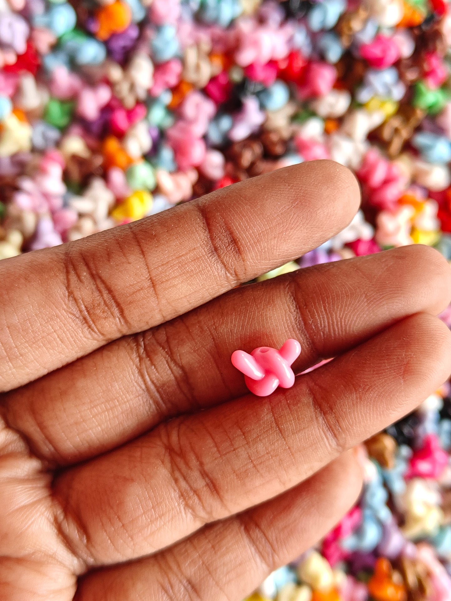 Acrylic Multicolor Knot Spacer Beads - 20g