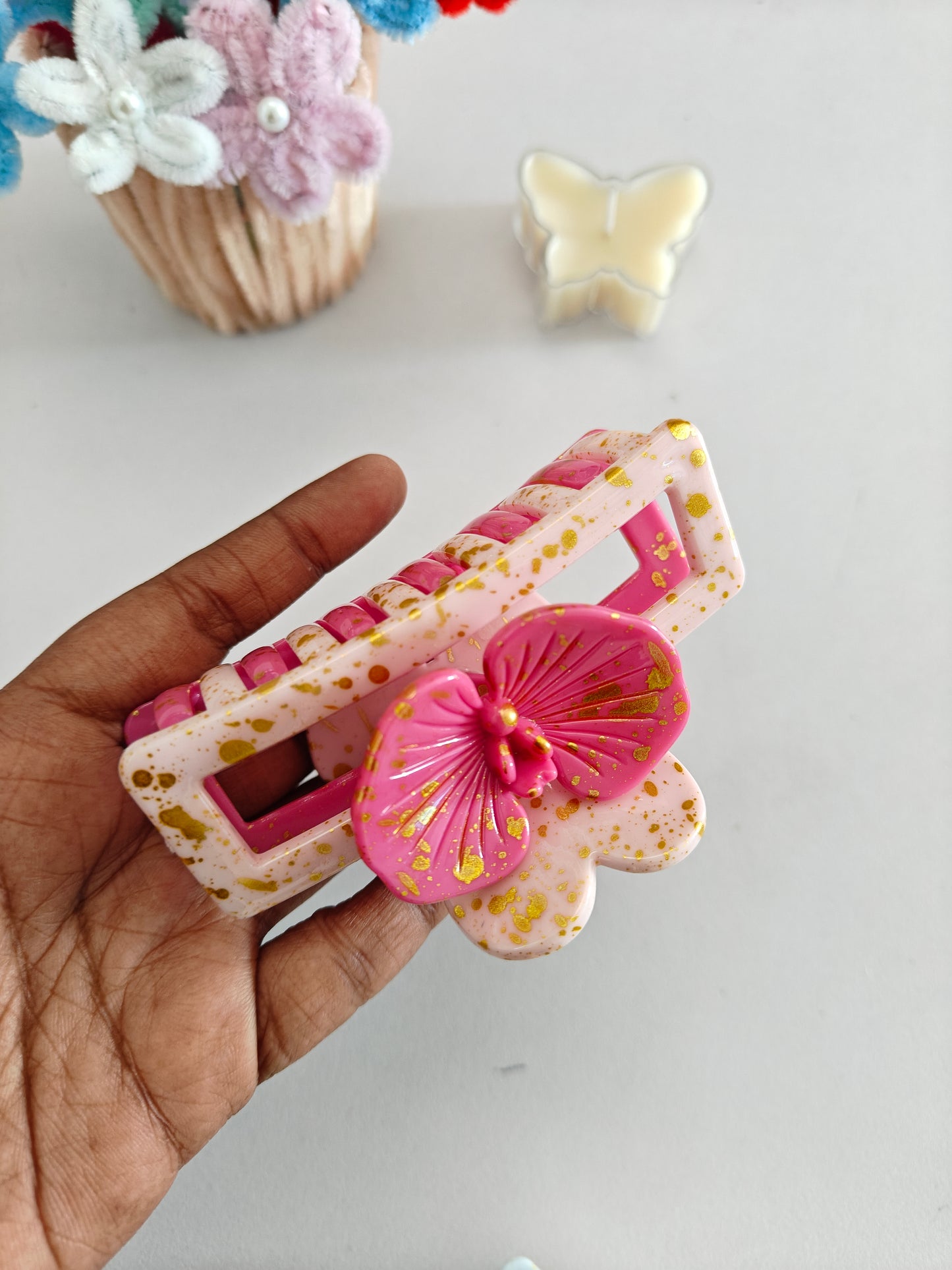 Dual Shade Orchid Claw Clips