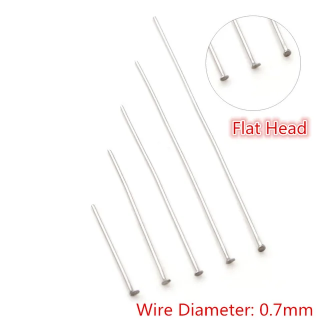 Stainless Steel Flat Head Pin - Pack of 10 pieces