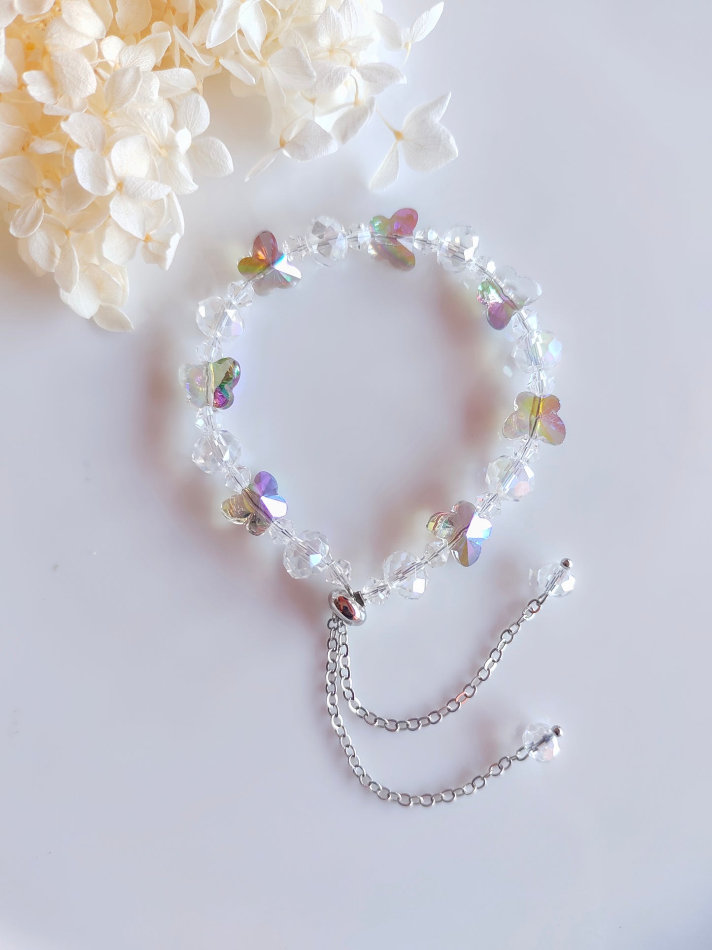 Crystal Butterfly Bracelet - Holographic Shade