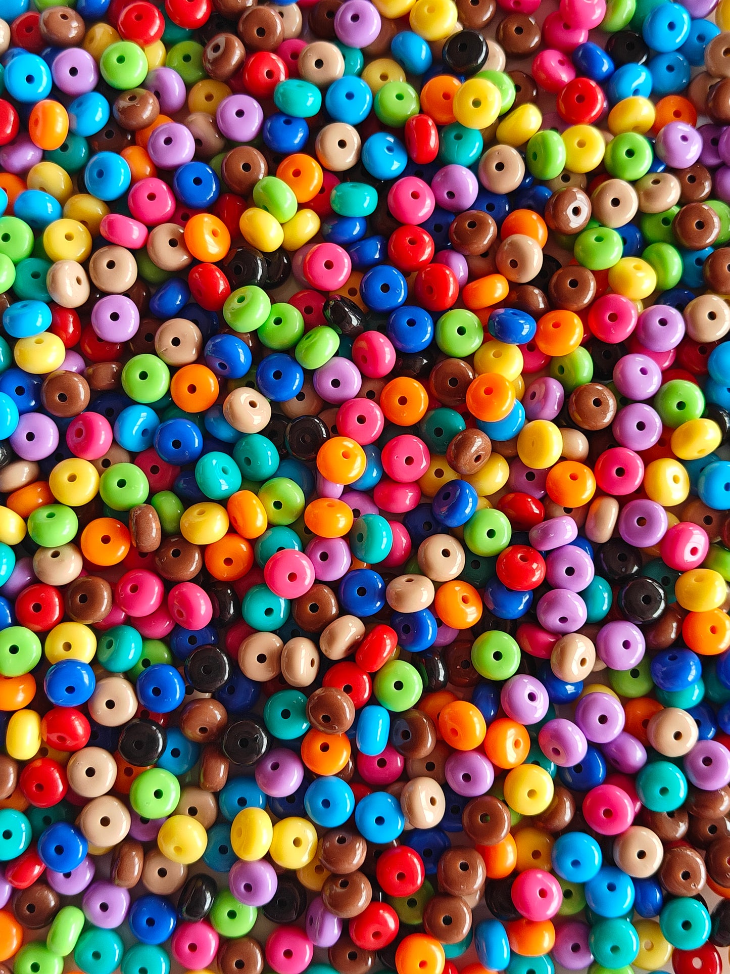 Acrylic Multicolor Round Spacer Beads - 20g