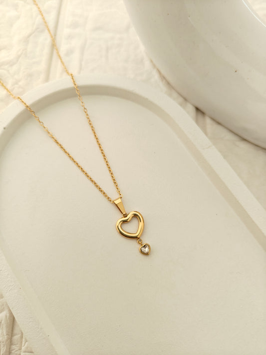 Twin Glow Heart Necklace