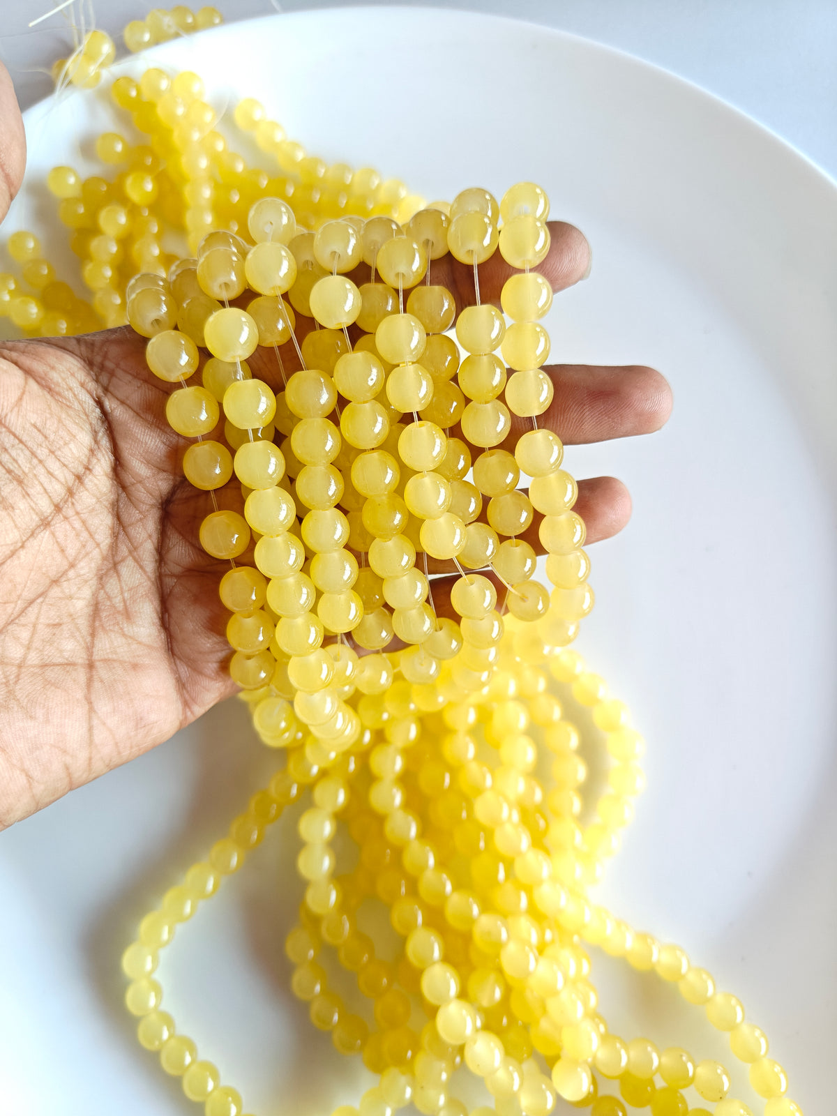 Jelly Beads 8mm Yellow - approx. 100 beads