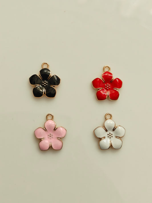 Flower Enamel Charm - 1 Pc
