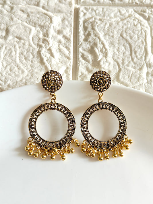 Gold Round 24mm Jhumka Base - 1 Pair