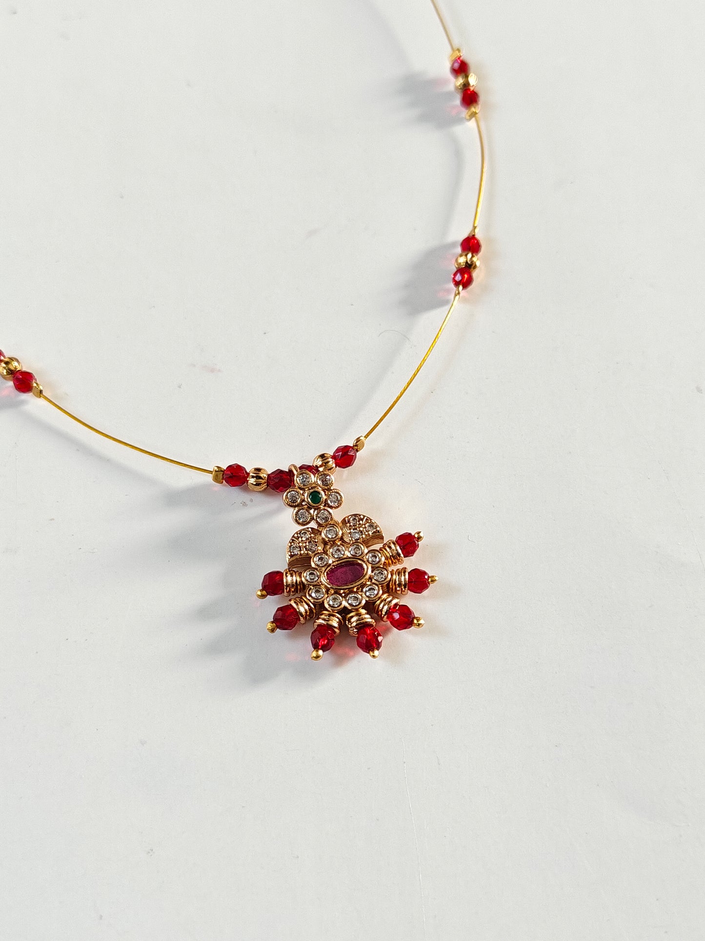 Red Floral Invisible Chain